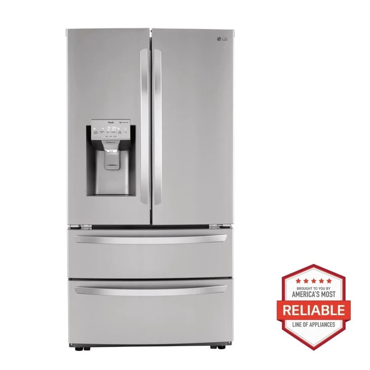 22 Cu Ft. Smart Counter Depth Double Freezer Refrigerator With Craft Ice™ LRMXC2206S