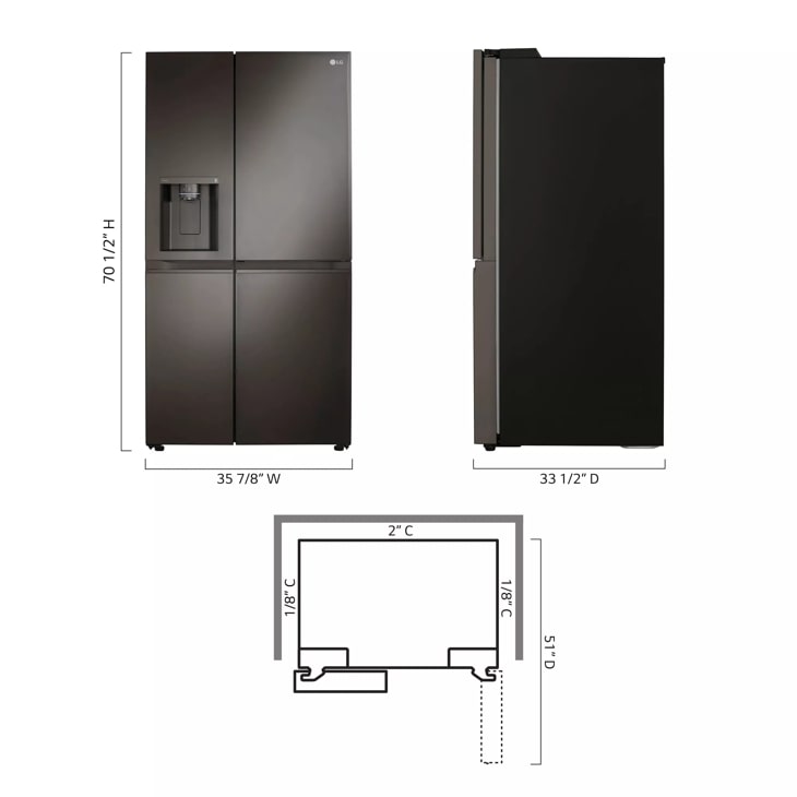 27 cu. ft. Side-By-Side Door-in-Door® Refrigerator with Craft Ice™ LRSDS2706D