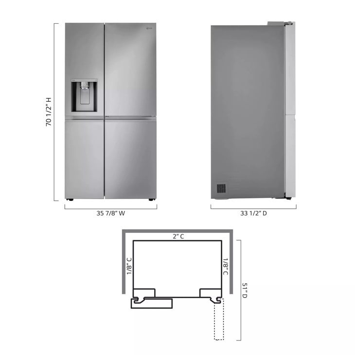 27 cu. ft. Side-By-Side Door-in-Door® Refrigerator with Craft Ice™ LRSDS2706S