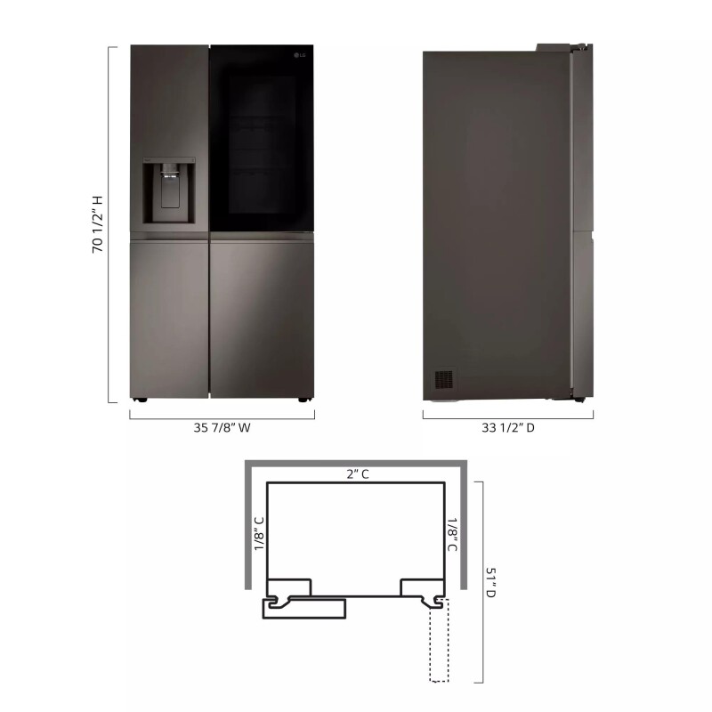 27 Cu. Ft. Side-by-side Instaview® Refrigerator LRSOS2706D
