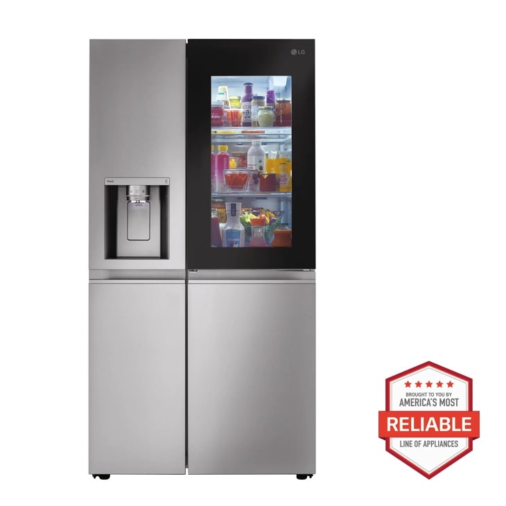 LG 27 cu.ft. Smart Side-By-Side InstaView® Door-in-Door® Refrigerator with Craft Ice™ Print Proof Stainless Steel LRSVS2706S Picture 1