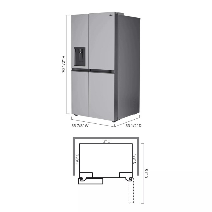 28 cu.ft. Capacity Side-by-Side Refrigerator with External Water Dispenser LRSWS2806S