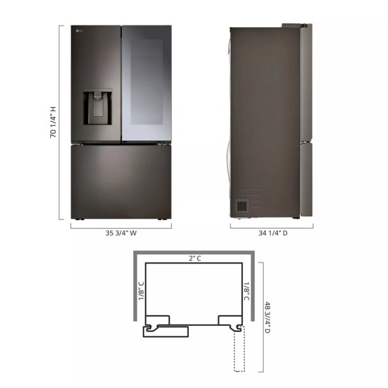 31 cu. ft. Smart Standard-Depth MAX™ French Door Refrigerator with Four Types of Ice and Mirror InstaView® LRYKS3106D