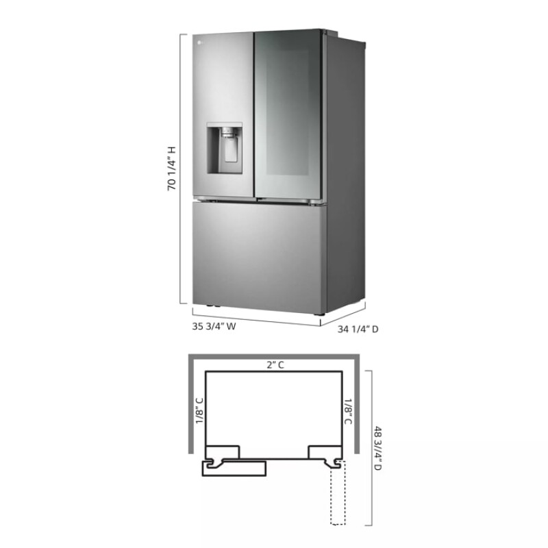 31 cu. ft. Smart Standard-Depth MAX™ French Door Refrigerator with Four Types of Ice and Mirror InstaView® LRYKS3106S