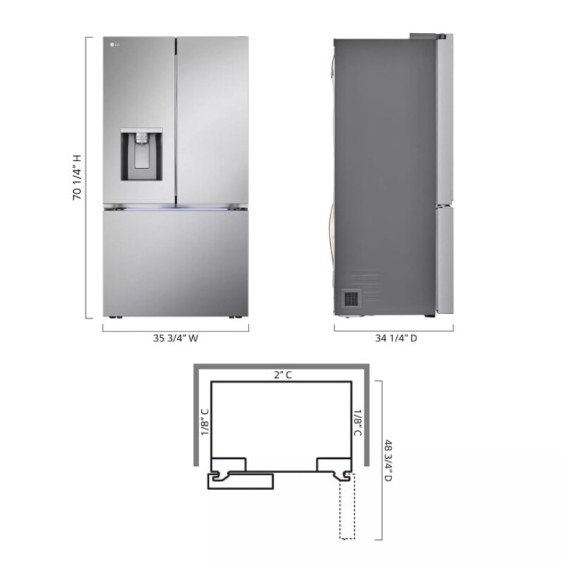31 cu. ft. Smart Standard-Depth MAX™ French Door Refrigerator with Four Types of Ice LRYXS3106S