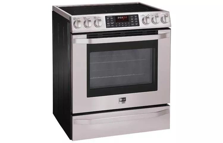 LG Studio - 5.4 cu. ft. Capacity Electric Slide-in Oven Range with Dual True Convection System LSES302ST