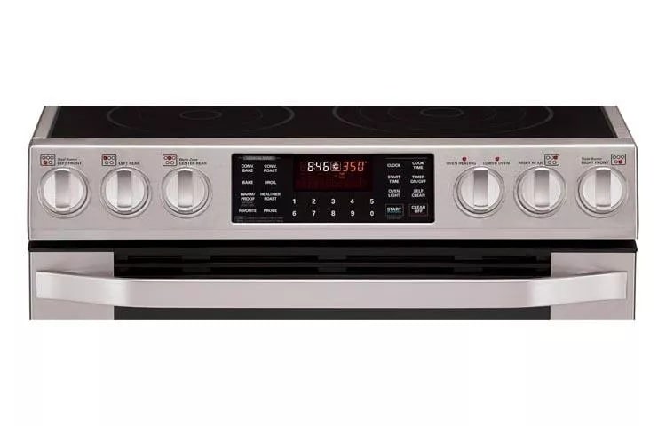 LG Studio - 5.4 cu. ft. Capacity Electric Slide-in Oven Range with Dual True Convection System LSES302ST