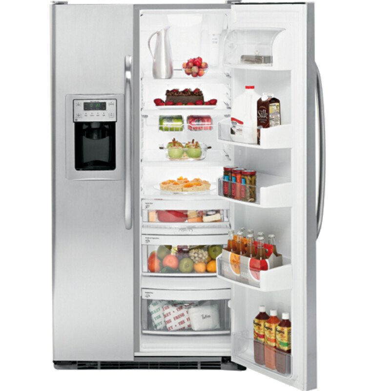 GE 25.4 Cu. Ft. Stainless Side-By-Side Refrigerator with Dispenser Stainless (With Gray Case) LSS25XSWSS Picture 1