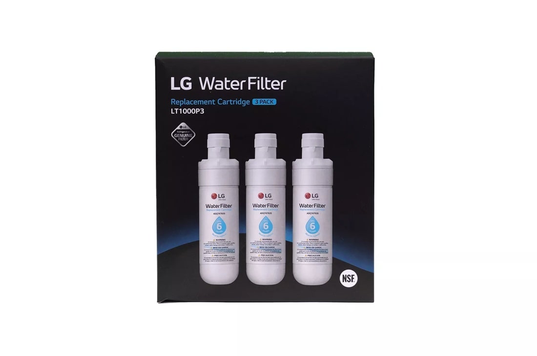 LG - 6 Month / 200 Gallon Capacity Replacement Refrigerator Water Filter 3-Pack (NSF42, NSF53, and NSF401*) LT1000P3