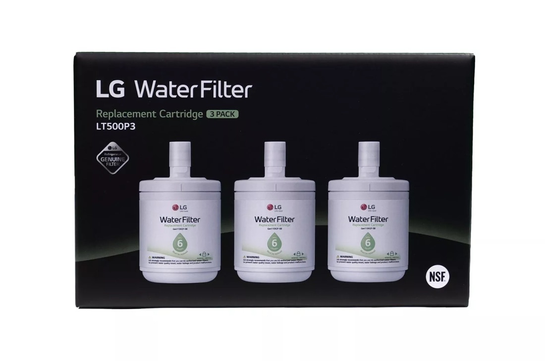 LG - 6 Month / 500 Gallon Capacity Replacement Refrigerator Water Filter 3-Pack (NSF42*) LT500P3
