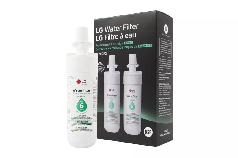 LG - 6 Month / 200 Gallon Capacity Replacement Refrigerator Water Filter 2-Pack (NSF42 and NSF53*) LT700P2