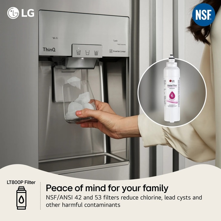 LG - 6 Month / 200 Gallon Capacity Replacement Refrigerator Water Filter 3-Pack (NSF42 and NSF53*) LT800P3