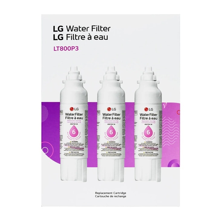 LG - 6 Month / 200 Gallon Capacity Replacement Refrigerator Water Filter 3-Pack (NSF42 and NSF53*) LT800P3