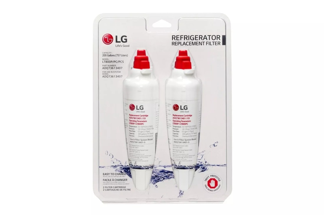 6 month / 200 Gallon Capacity Replacement Refrigerator Water Filter (2 pack) LT800PCS