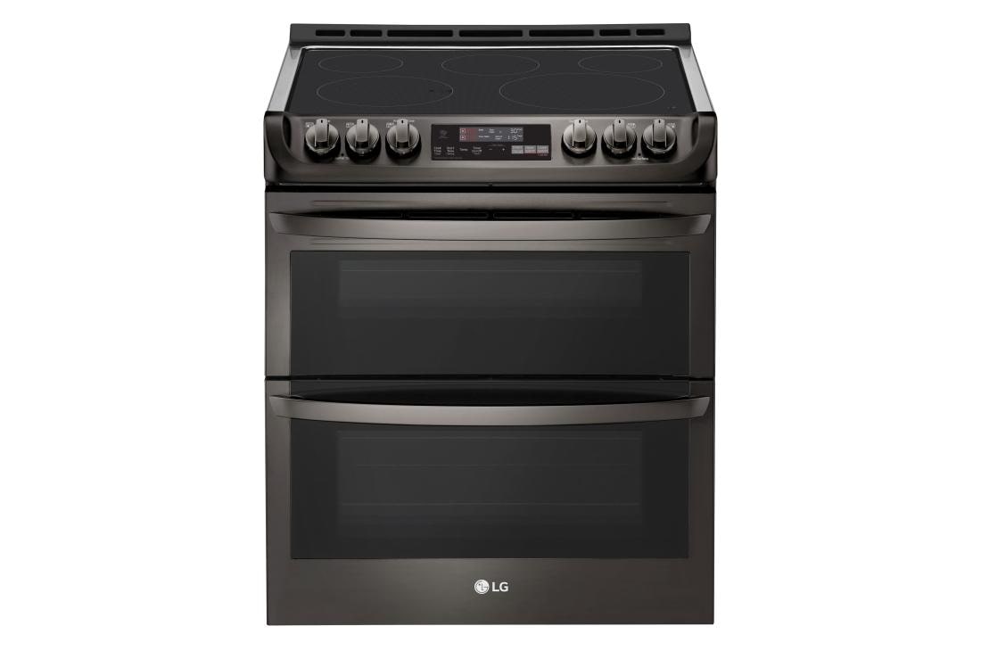 LG 7.3 cu. ft. Smart wi-fi Enabled Electric Double Oven Slide-In Range with ProBake Convection® and EasyClean® Black Stainless Steel LTE4815BD Picture 1