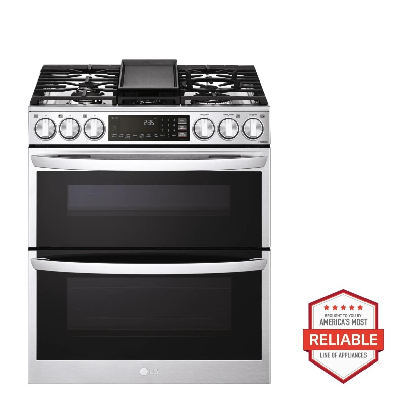 6.9 cu. ft. Smart Gas Double Oven Slide-in Range with InstaView®, ProBake® Convection, Air Fry, and Air Sous Vide LTGL6937F