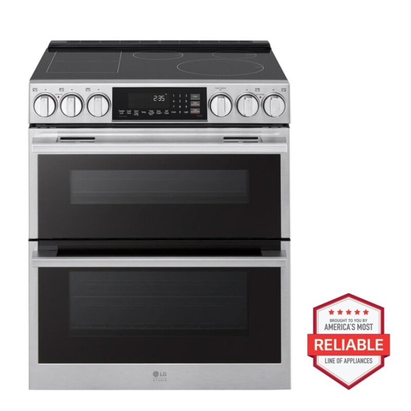 LG STUDIO 7.3 cu. ft. Double Oven Induction Slide-in Range with Probake® Convection and Air Fry LTIS7338XE