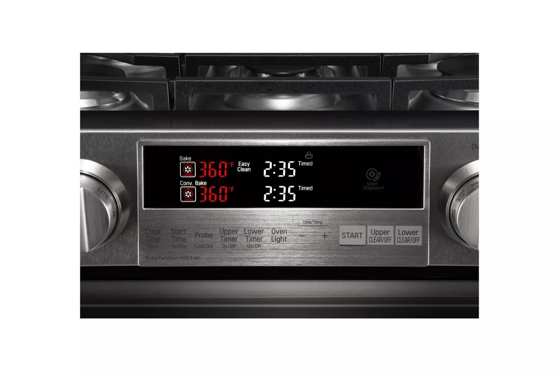 LG SIGNATURE 6.9 cu.ft. Smart wi-fi Enabled Gas Double Oven Slide-In Range with ProBake Convection® LUTG4519SN