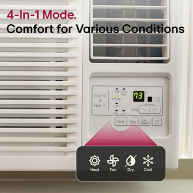 23,000 BTU Smart Wi-Fi Enabled Window Air Conditioner, Cooling & Heating LW2423HRSM