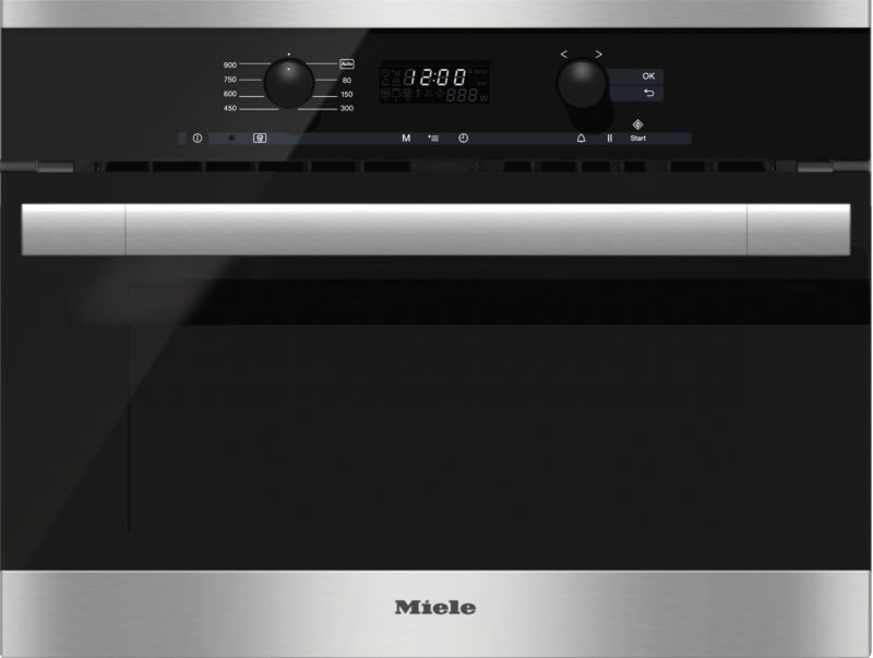 Built‑in microwave oven with controls along the top for optimal combination possibilities. M6160TC