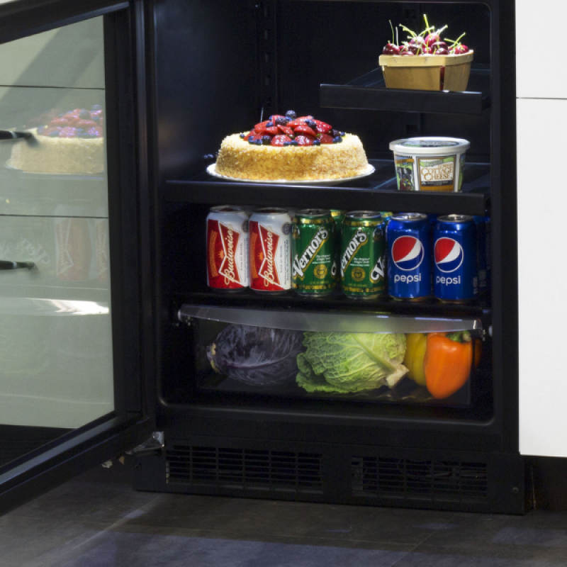 24-In Low Profile Built-In Beverage Center With Convertible Shelf And Maxstore Bin MABV224SG31A