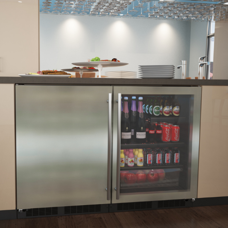 24-In Low Profile Built-In Beverage Center With Convertible Shelf And Maxstore Bin MABV224SG31A