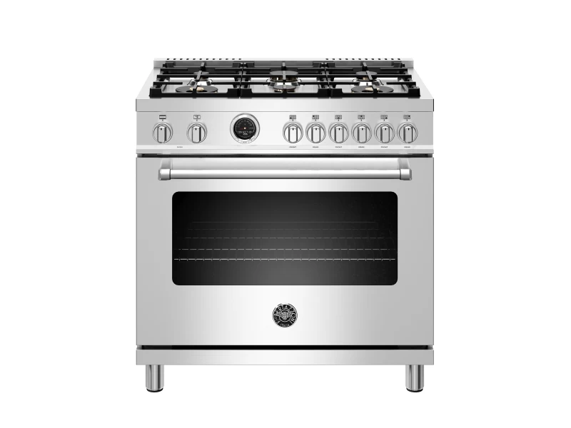 36 inch Dual Fuel Range, 6 Brass Burners, Electric Self-Clean Oven MAST366DFSXT