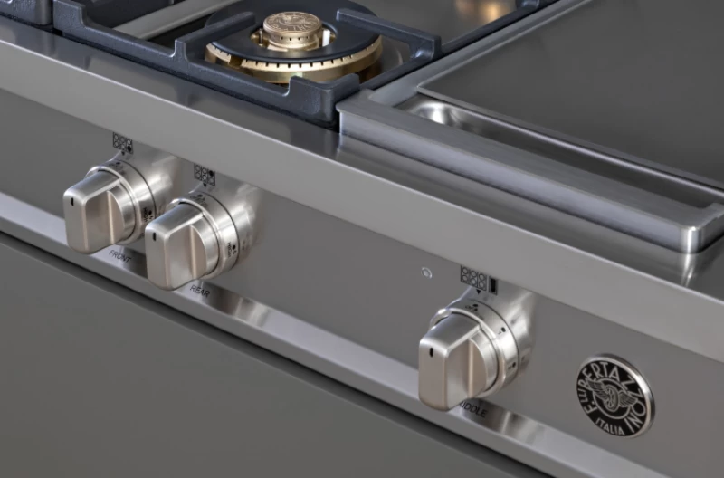 48 Gas Rangetop 6 brass burners + electric griddle MAST486GRTBXT