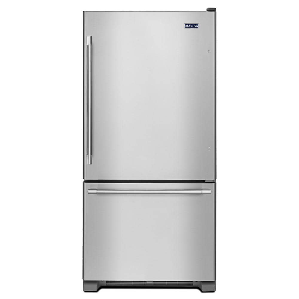 Maytag 30-Inch Wide Bottom Mount Refrigerator - 19 Cu. Ft. Fingerprint Resistant Stainless Steel MBF1958FEZ Picture 1