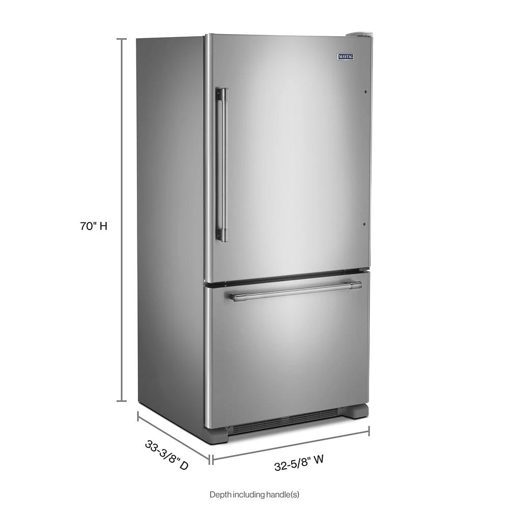 33-Inch Wide Bottom Mount Refrigerator - 22 Cu. Ft. MBF2258FEZ