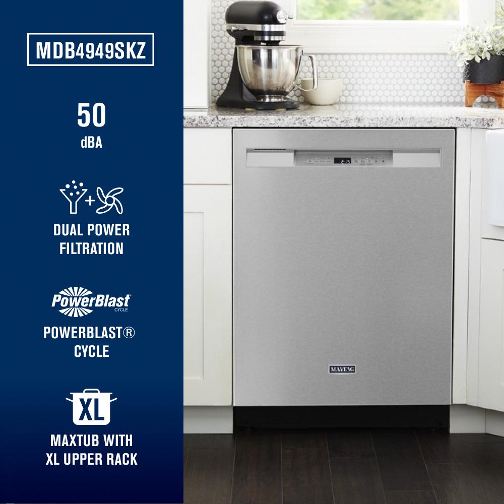 Stainless steel tub dishwasher with Dual Power Filtration MDB4949SKZ