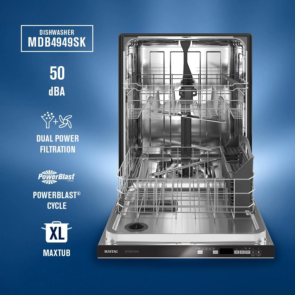 Stainless steel tub dishwasher with Dual Power Filtration MDB4949SKZ
