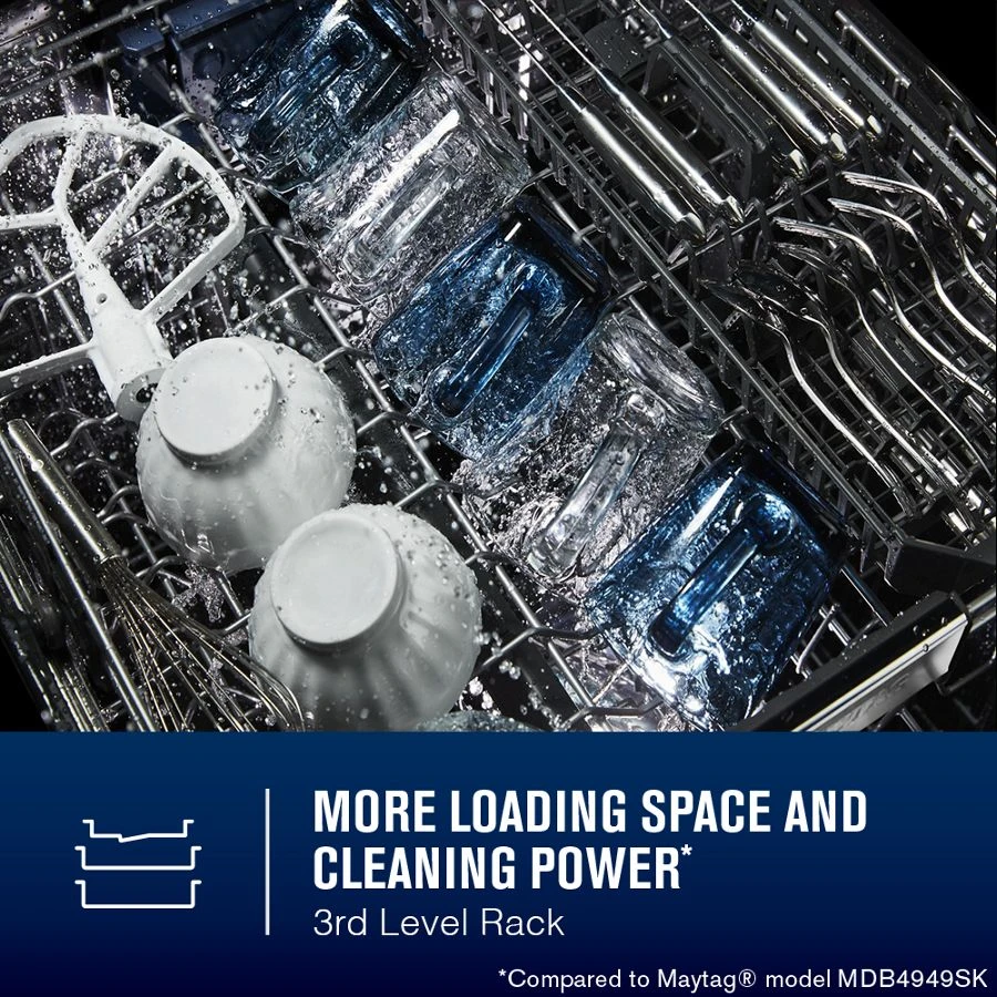 24” Top Control Dishwasher with Dual Power Filtration, PowerBlast® Cycle and 3rd Level Rack - 47 dBA MDB8959SKW