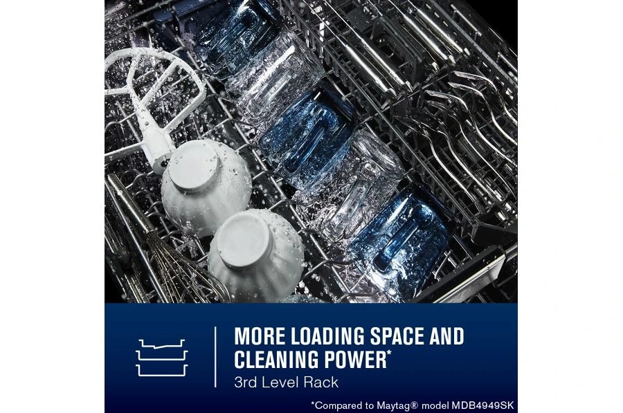 24” Top Control Dishwasher with Dual Power Filtration, PowerBlast® Cycle and 3rd Level Rack - 47 dBA MDB8959SKZ