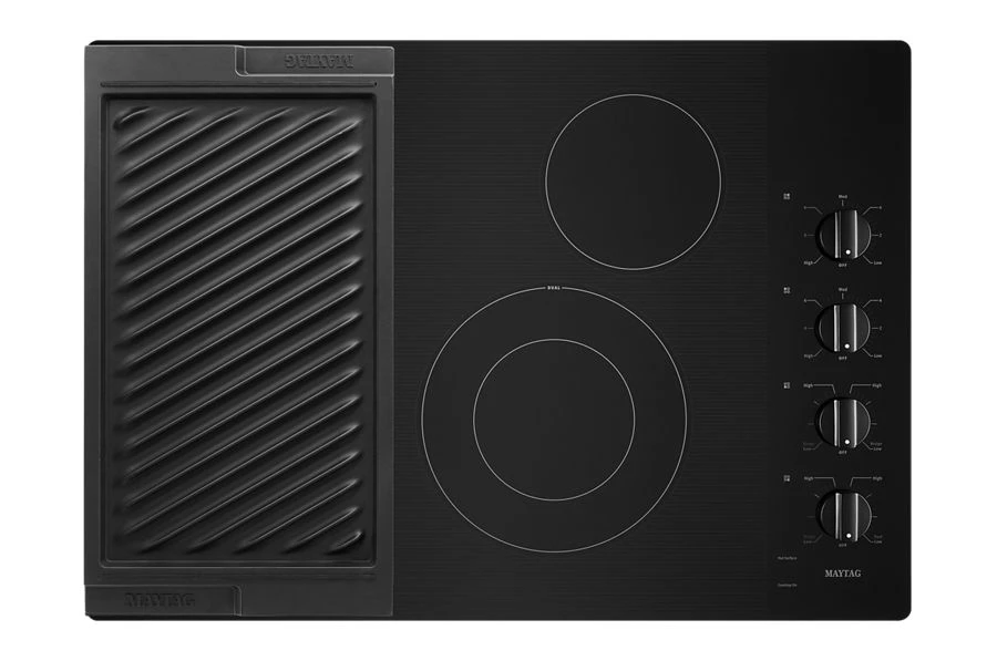 30-Inch Electric Cooktop with Reversible Grill and Griddle MEC8830HB