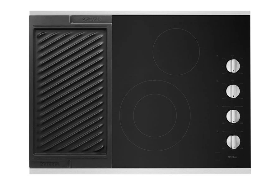 30-Inch Electric Cooktop with Reversible Grill and Griddle MEC8830HS