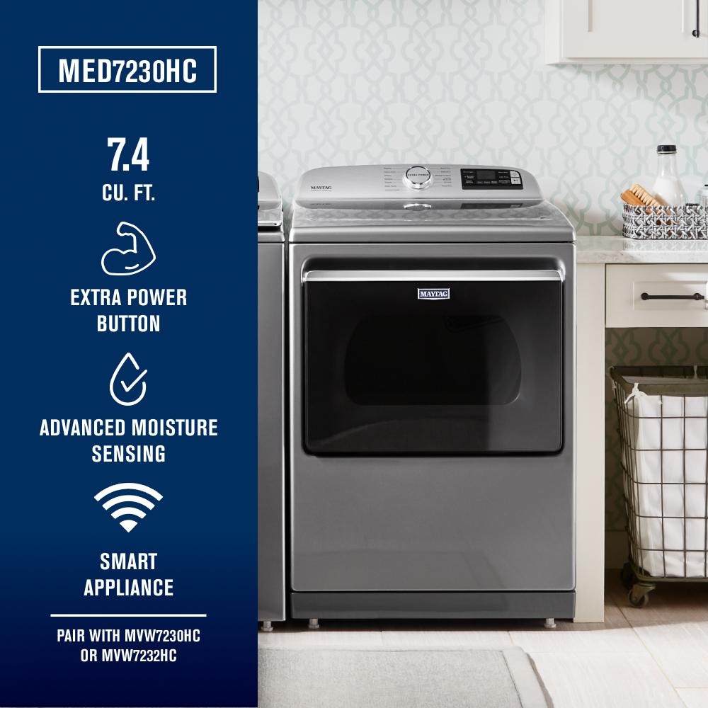 Smart Top Load Electric Dryer with Extra Power Button - 7.4 cu. ft. MED7230HC