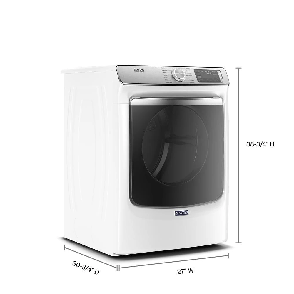 Smart Front Load Electric Dryer with Extra Power and Advanced Moisture Sensing Plus - 7.3 cu. ft. MED8630HW