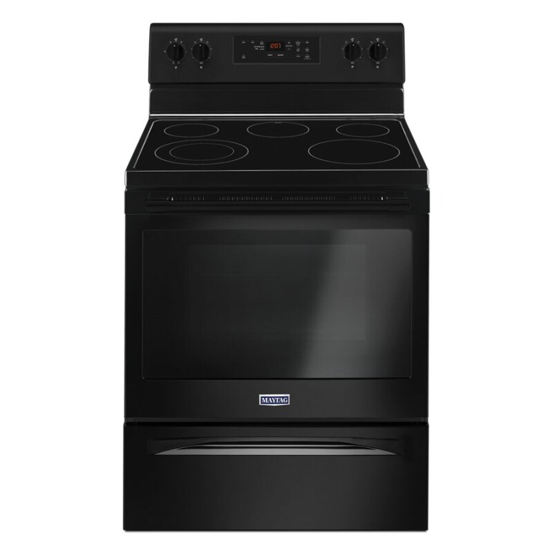 Maytag 30-Inch Wide Electric Range With Shatter-Resistant Cooktop - 5.3 Cu. Ft. Black MER6600FB Picture 1