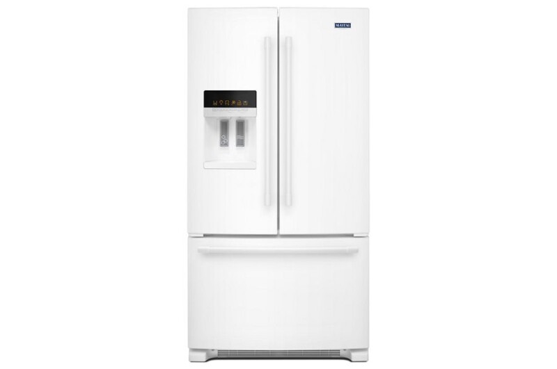 Maytag 36- Inch Wide French Door Refrigerator with PowerCold Feature - 25 Cu. Ft. White-on-White MFI2570FEW Picture 1