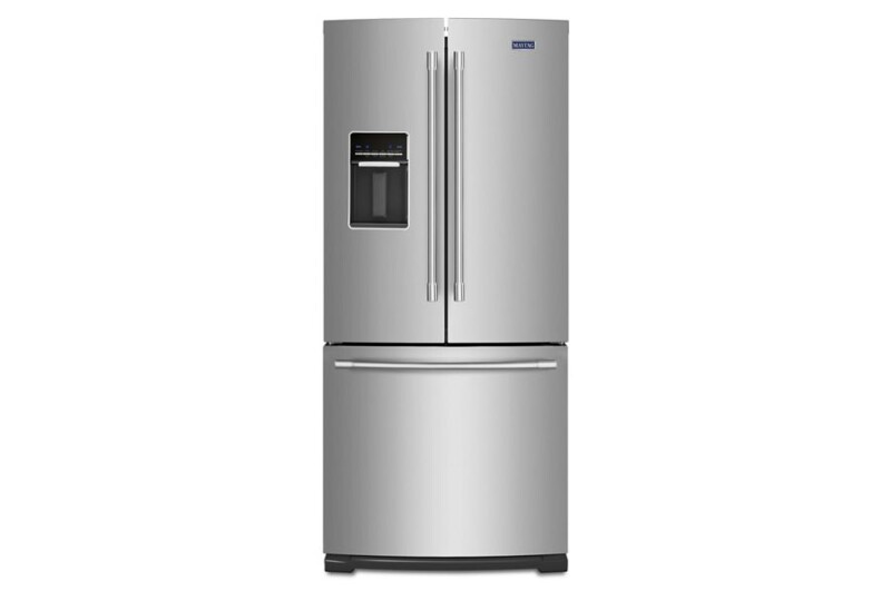 Maytag 30-Inch Wide French Door Refrigerator with Exterior Water Dispenser- 20 Cu. Ft. Fingerprint Resistant Stainless Steel MFW2055FRZ Picture 1