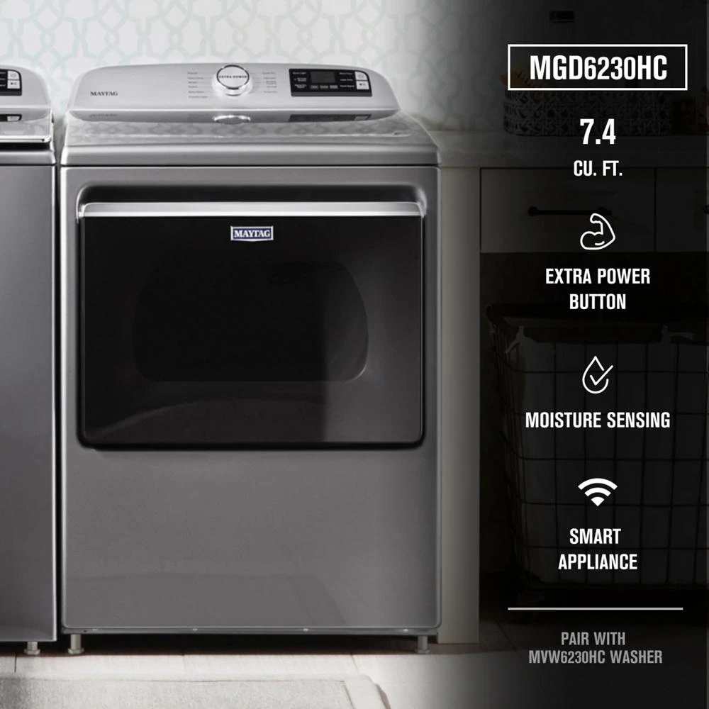 Smart Top Load Gas Dryer with Extra Power - 7.4 cu. ft. MGD6230HC