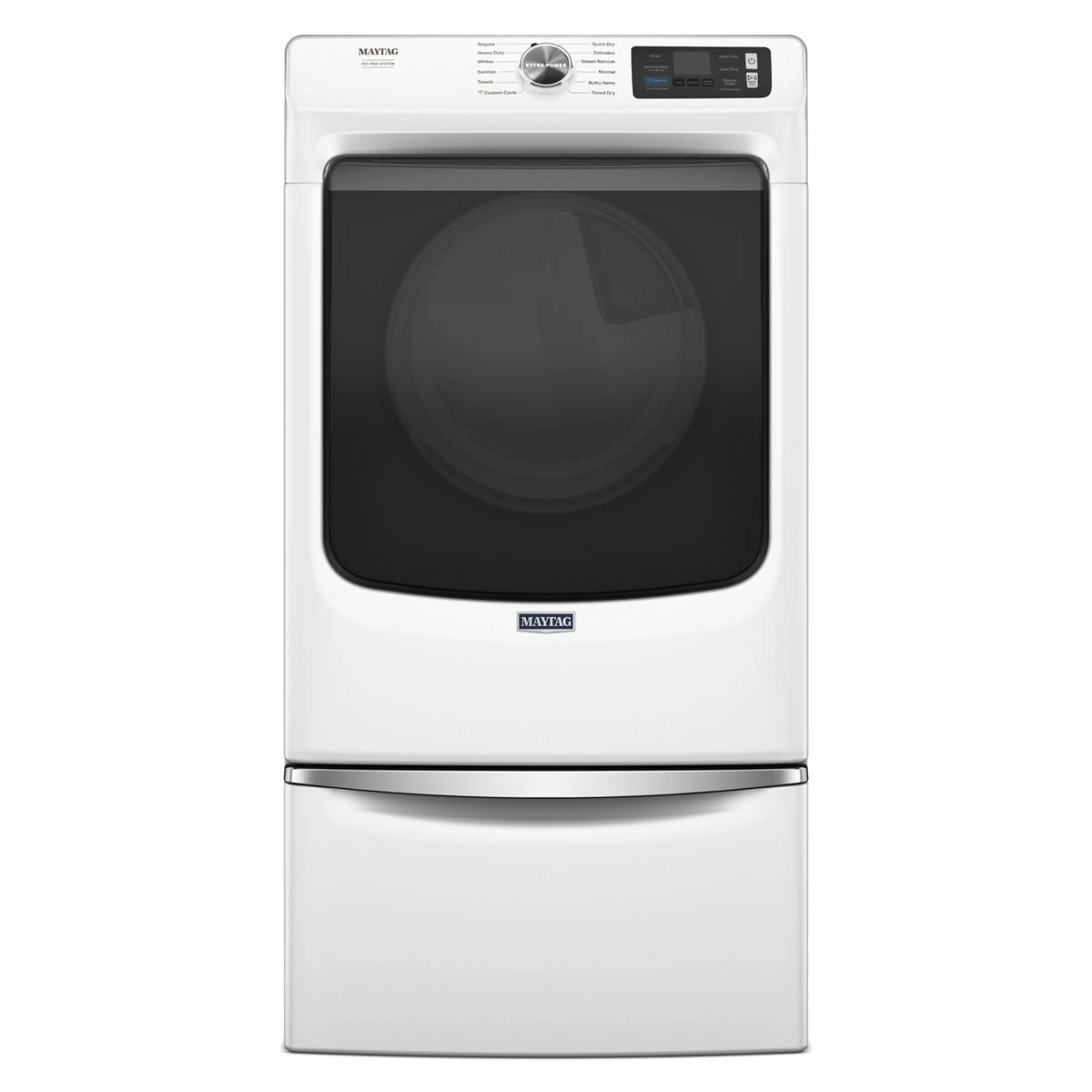 27 Inch Smart Pet Pro Front Load Gas Dryer with 7.4 cu. ft. Capacity, Steam Cycle, Quick Dry, Remote Start, Drum Light, and Advanced Moisture Sensing and Energy Star Certified MGD7020RW