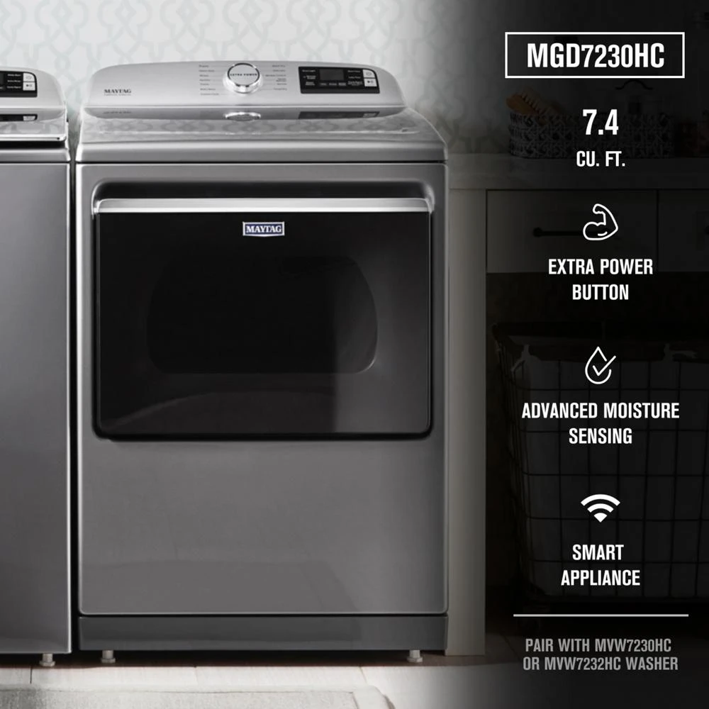 Smart Top Load Gas Dryer with Extra Power - 7.4 cu. ft. MGD7230HC