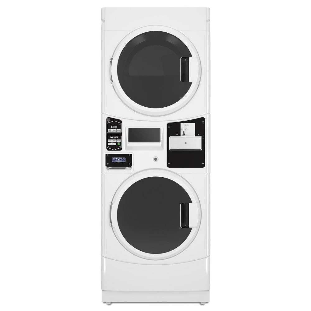 Commercial Electric Stack Washer/Dryer, Coin Drop Ready MLE22PDTGW