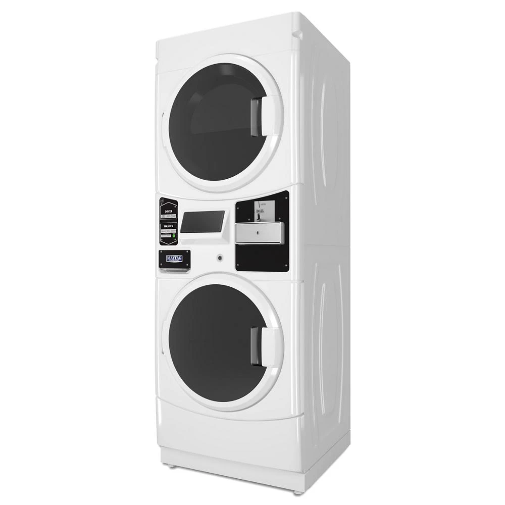 Commercial Electric Stack Washer/Dryer, Coin Drop Ready MLE22PDTGW