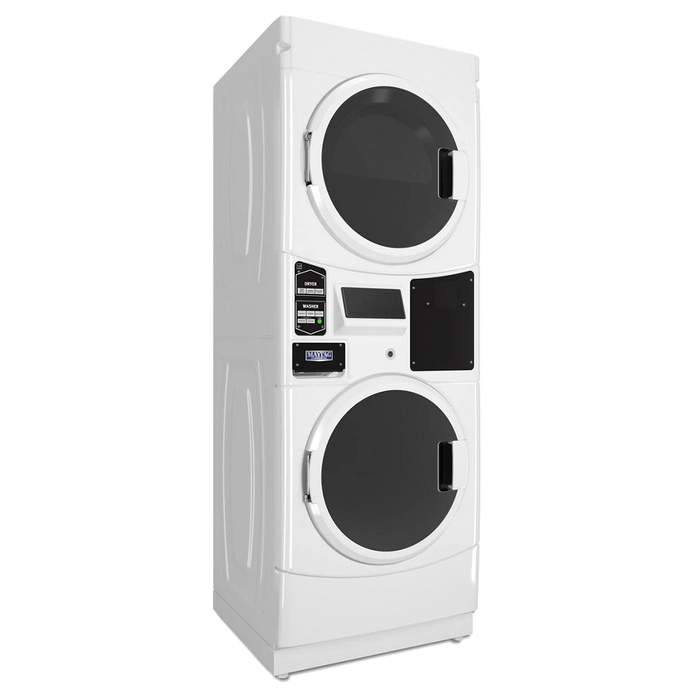 Commercial Electric Stack Washer/Dryer, Card Reader Ready or Non-Vend MLE22PRTGW