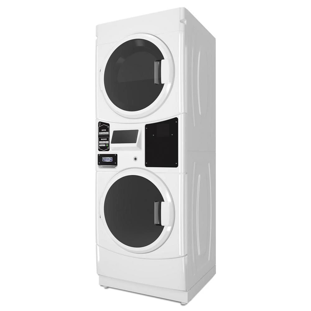 Commercial Electric Stack Washer/Dryer, Card Reader Ready or Non-Vend MLE22PRTGW
