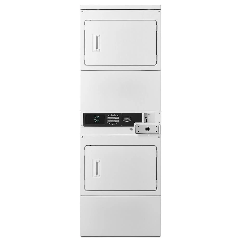 Commercial Gas Large Capacity Stack Dryer, Coin Drop Ready MLG26PDBWW