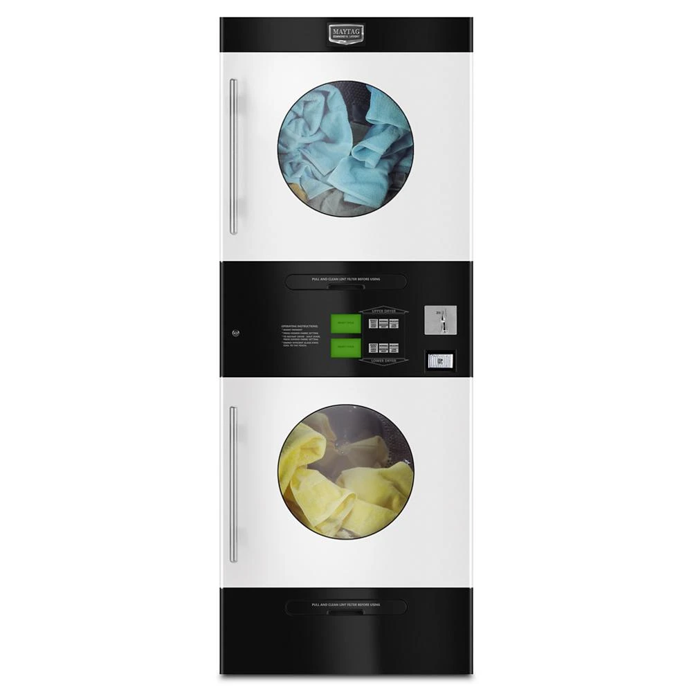 Commercial Gas Multi-Load Stack Dryer, Coin Drop-Ready MLG35PDBWW
